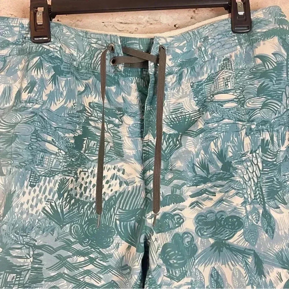 Patagonia Men’s Size 36 Board Shorts Nylon Teal Blue Lace Up Pocket Unlined Swim - Picture 3 of 7